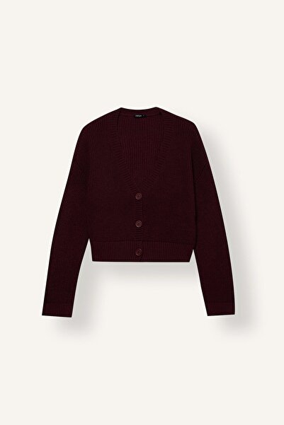 DeFacto Regular Fit V-Neck Basic Plain Button Closure Knitwear Cardigan U2052...