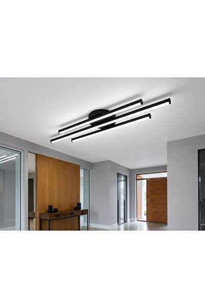 25W Modern Tavan Koridor Aydınlatması Siyah Lineer Led Avize Armatür 70Cm