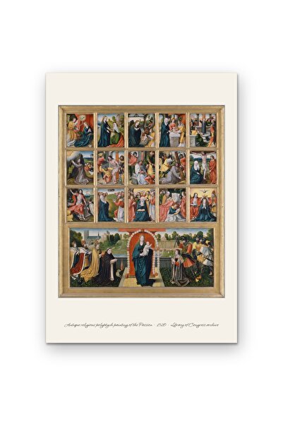 OEM Poster Carton 250g A4, Pictură Poliptic Religios Patimile Antice 1520, Ar...