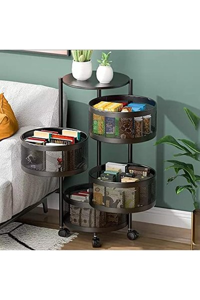 Generic New Thick Metal Vegetable Basket for Kitchen, 4-Tier from BPA, Round ...
