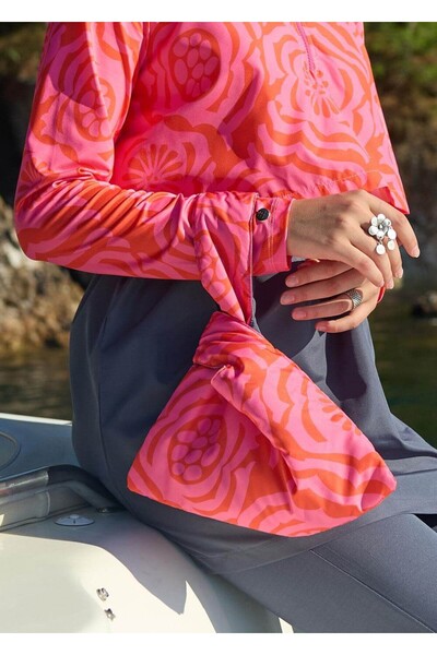 Mayovera Pink Floral Pouch Bag Standard