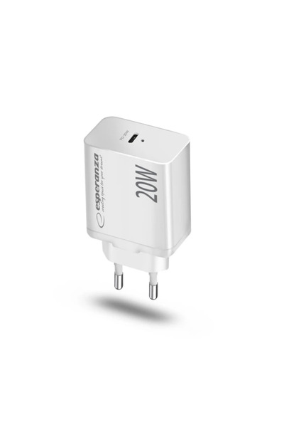ESPERANZA Бързо USB-C зарядно устройство, 20 W, Power Delivery, 5V/3A, 9V/2.2...