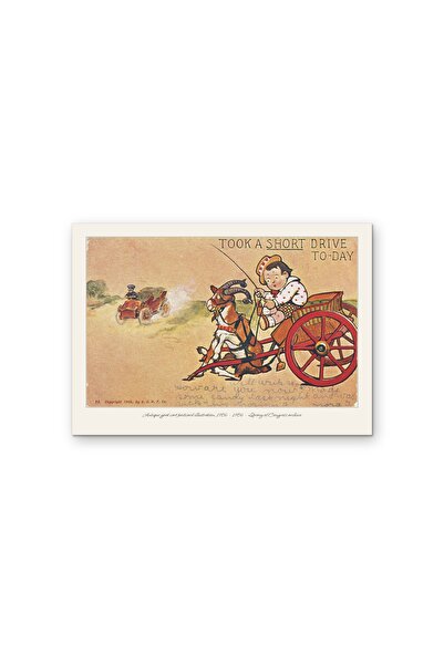 OEM Плакатен картон 250гр А4, Стара илюстрация с камионче с кози от 1906 г., ...