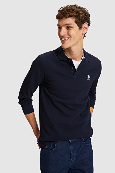 U.S. Polo Assn. سويت شيرت رجالي أساسي باللون الأزرق الداكن 50329450-VR033