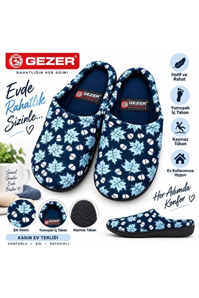 TREND Gezer Kadın Ev Terliği – Desenli, Yumuşak ve Rahat Günlük Ev Terliği