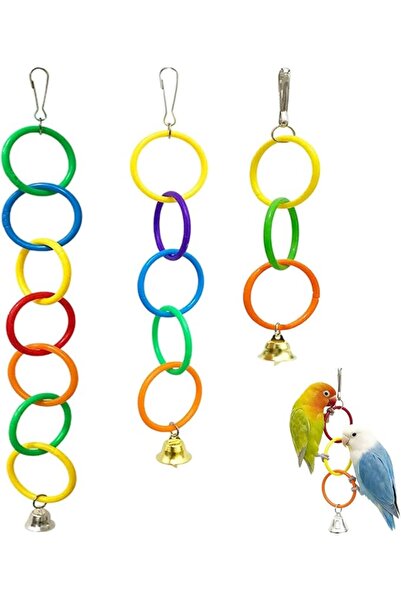 TERRIFI 3Pack of Bird Toys for Parrots and Budgies,Interactive Climbing Ring ...