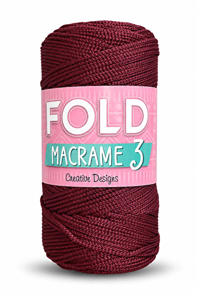 Yarn Makrome No:3 - 114 Bordo Polyester Makrome 1 Mm - 100 gr 115 M Supla Ip Çanta Ipi