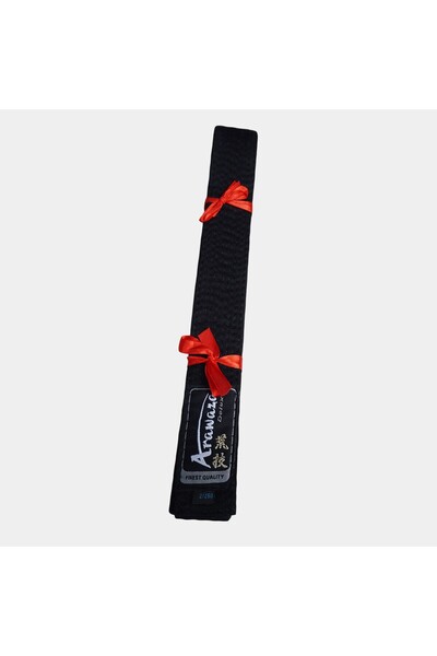 Arawaza WKF Onaylı Deluxe Satin Siyah Kuşak