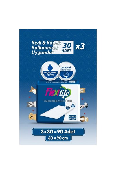 Flexilife Evcil Hayvan Çiş Pedi Yatak 60X90 cm 90 Kullanım