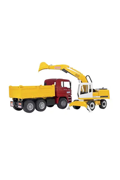 Bruder Camion MAN TGA și Excavator Liebherr Jucărie 1:16 U02751