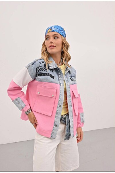 FAVORİST Denim Mix Özel Yumuşak Dokulu Kumaş Ceket Soft Modern VT-1408
