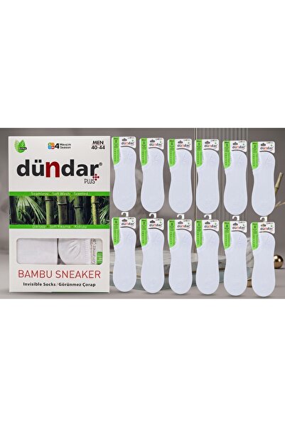 Dündar Çorap Men's Bamboo Sneaker Invisible Socks 12-Pack (Size 40-44)