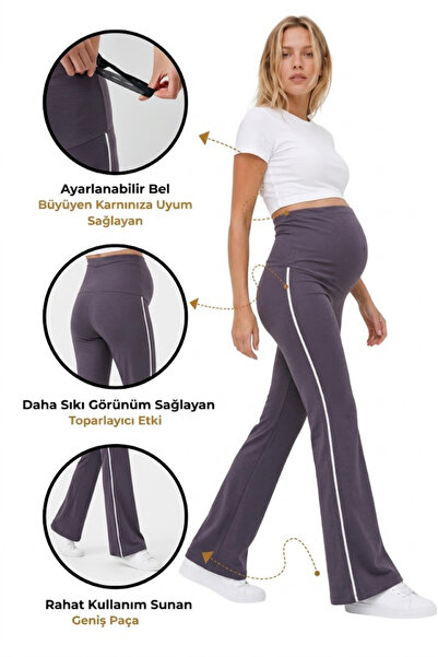 Talvien 100% Modal Maternity Leggings with Adjustable Waist and Wide Legs wit...