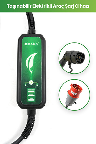 goboenergy CMP22 Basic 22 kW AC Taşınabilir Elektrikli Araç Şarj Cihazı / Type2 5 Metre Kablolu / Taşıma Çantası Hediye