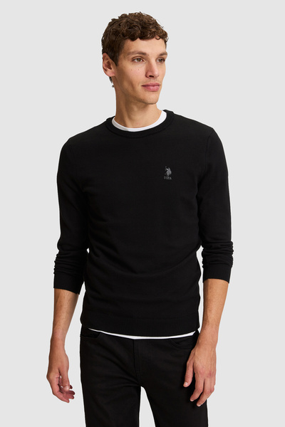 U.S. Polo Assn. Men's Black Basic Sweater 50333566-Vr046