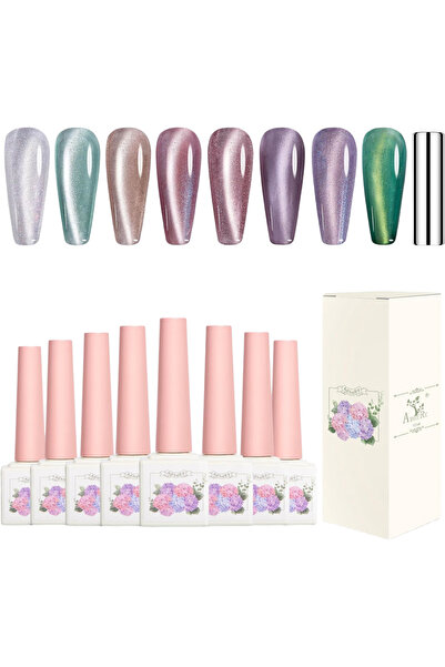 OtherMax Oje de Unghii Hibride cu Gel cu Sclipici Strălucitoare 8 Culori 12 m...