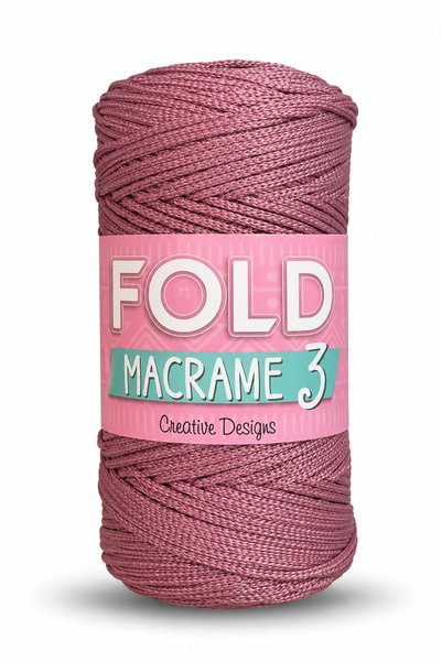 FOLD Yarn Makrome No:3 - 096 Gül Kurusu Polyester Makrome 1 Mm - 100 gr 115 M...