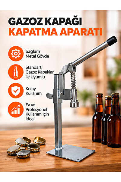 Morpanya Gazzel Şişe Kapatma Aleti Gazoz Soda Şişesi Taç Kapak Makinası