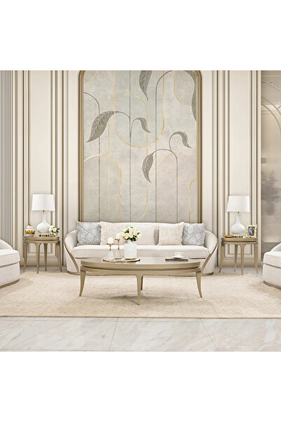 Midas Furniture طقم طاولة مركزية جايلين من 3 قطع - ذهبي