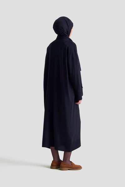 Armine Basic Triko Elbise Lacivert