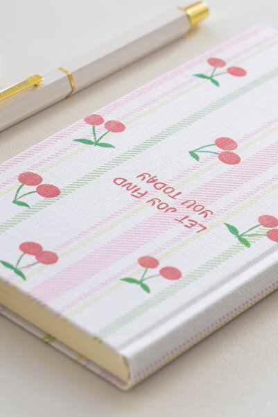 Matt Notebook 2027 Year Linen Weekly Planner Checkered Pocket Agenda 9X18 cm Cherry