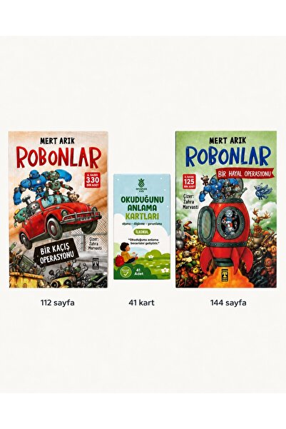 Timaş Çocuk Mert Arık Robonlar Macera Seti | 2 Kitap ve 41 Okuduğunu Anlama K...
