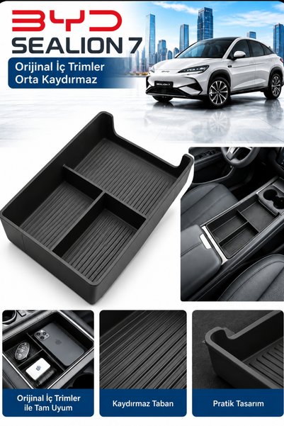 MeyZone Съвместим с Byd Sealion 7 Неплъзгащ се органайзер за централна конзол...