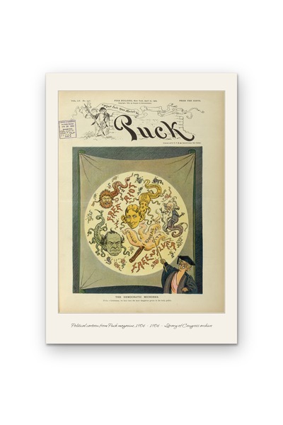 OEM Αφίσα Vintage, Πολιτική Καρικατούρα, Πουκ 1904, Αμερικανική Ιστορική Εικο...