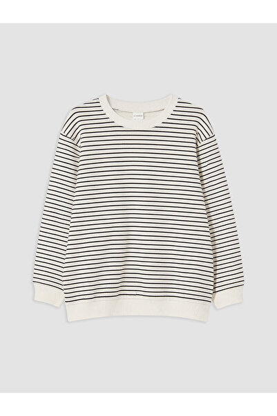 LC Waikiki Alita City Standard & Regular Girls' Sweatshirt with Black Stripes