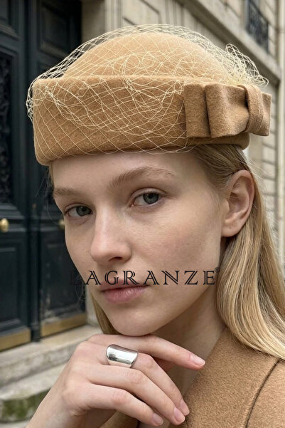 LAGRANZE Colette Kadın Tül Detaylı Şapka