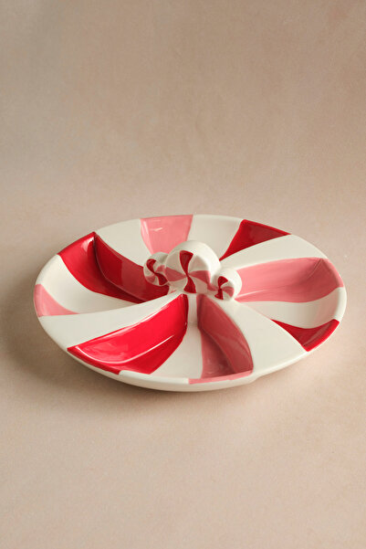 Karaca New Year Candy Twist Pink Bölmeli Sunumluk 27 cm