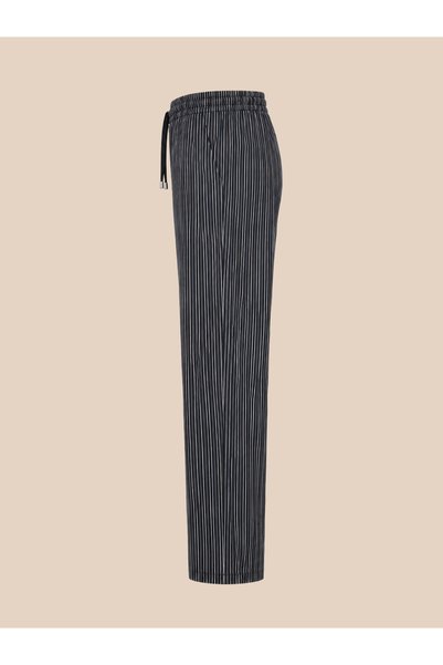 Signature Uniform Striped Pattern Women's Trousers with Pockets Relaxed Fit Waist Tie Kitchen Women's Trousers