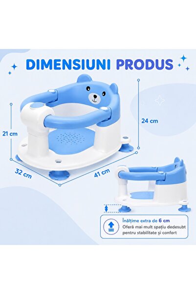 Smart Vibe Κάθισμα Μπάνιου για Μωρά TubbyCub Hug 360 ° Αναδιπλούμενα Μπράτσα ...