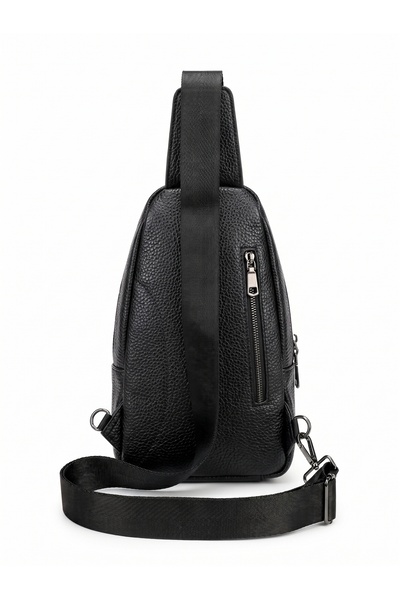 Deribond Hakiki Deri Erkek Çapraz Göğüs Çantası - Çok Bölmeli Body Bag Sling Bag