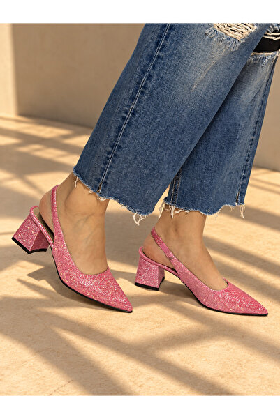 BERFONA Maria Pink Silvery 5 cm Heel Sandals