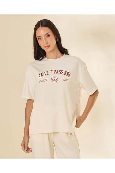 REDTAG Women Ivory Graphic Active T Shirt