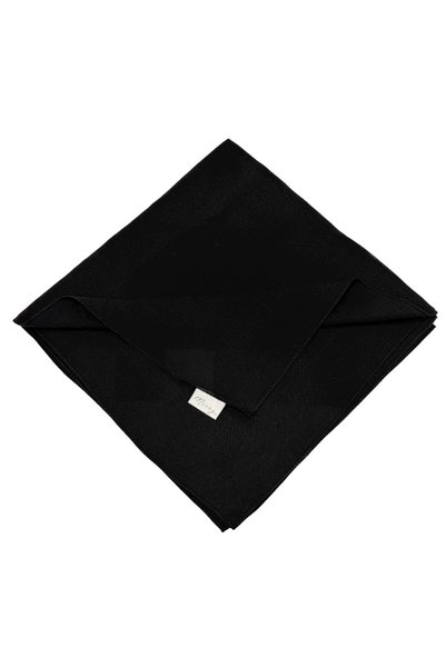 MİRAY Eșarfă simplă din bumbac de dimensiuni mari - Negru (120x120)
