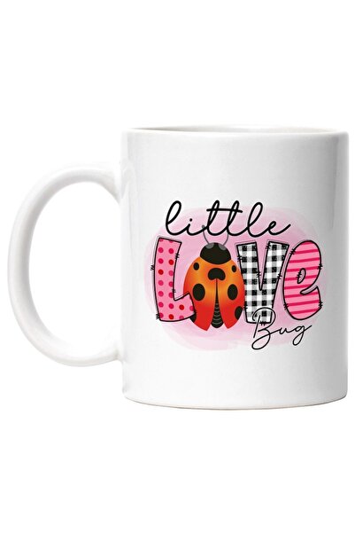 INOVATIX Cana alba personalizata,Little love bug, pentru copii,buburuza,micut...