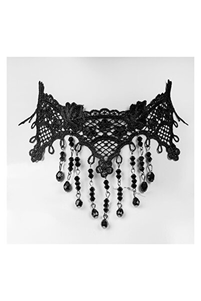 OEM Accesori de Halloween Gothic Colier Choker cu Strass – Detaliu Dark pentr...