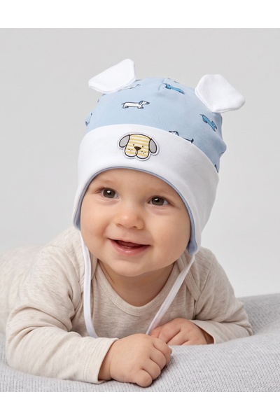 MiniKids Caciulita catelusi, model blue-alb