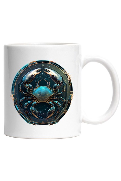 INOVATIX Personalized white mug, a crab, circle, abstract, abstract art, zodi...