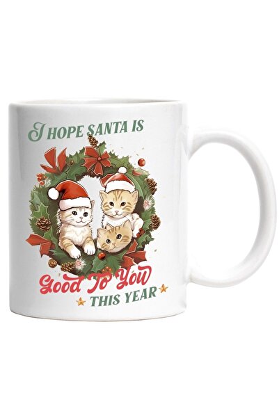 INOVATIX Cana alba personalizata,I hope Santa is good to you this year,Craciu...