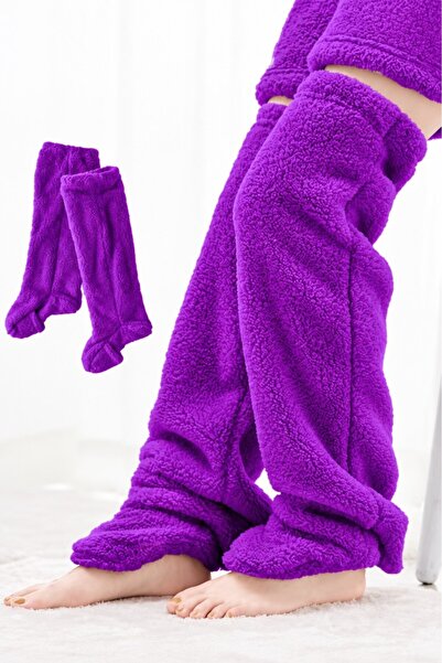 Mulberry Wellsoft Plush over Knee Home Socks Long Socks