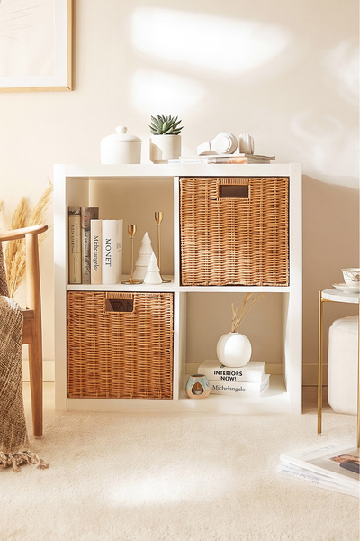 Ocean Home Textile 2'li Yıkanabilir Bej PP Rattan Dolap İçi Çamaşır Çocuk Oda...