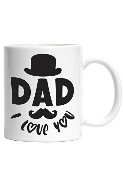 INOVATIX Personalized white mug, Dad I Love You, Dad I Love You, Hat and Must...