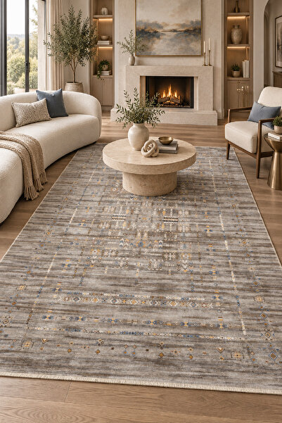 Raschel Carpet Anadolu Serisi Yoğun Dokulu Polyester Pamuk Tabanlı Modern Hal...
