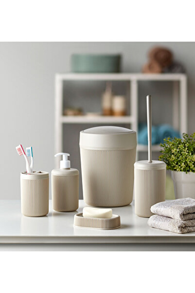 VoCe Quality Plastic Alesta 5-Piece Bathroom Set