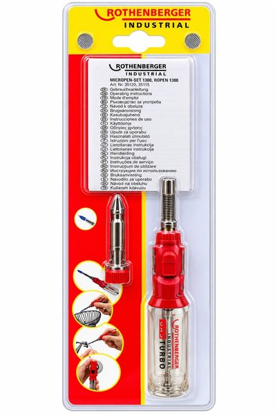 Rothenberger Industrial Micropen 1300 Gazlı Havya 1300°C Ayarlanabilir Alev Yedek Uçlu