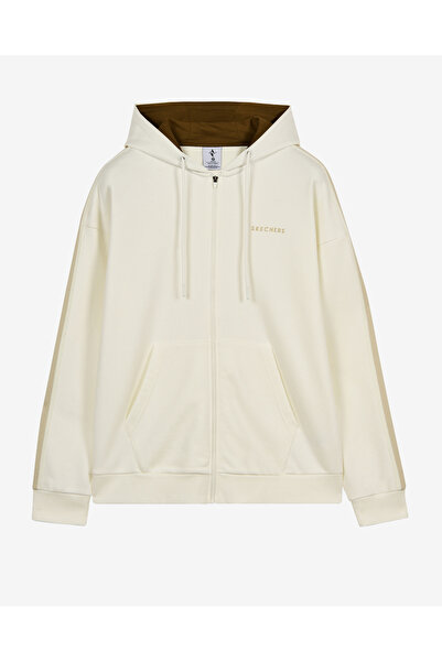 SKECHERS M LW Stripe Zip Hoodie Sweatshirt Erkek Beyaz Sweatshirt S2620120-3855