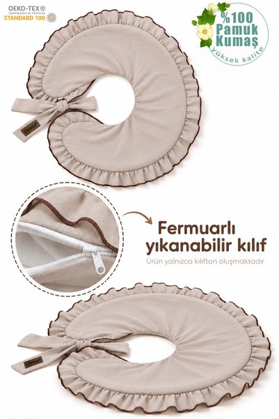 mordesign Kılıf, Fırfırlı Emzirme Yastığı Kılıfı, Bebek Destek Minderi Kılıfı...